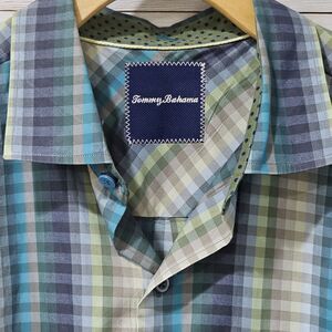 TOMMY BAHAMA Surf to Sydney Checkered Button Down Shirt L  Large
